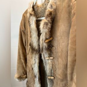 Vintage fur and suede coat